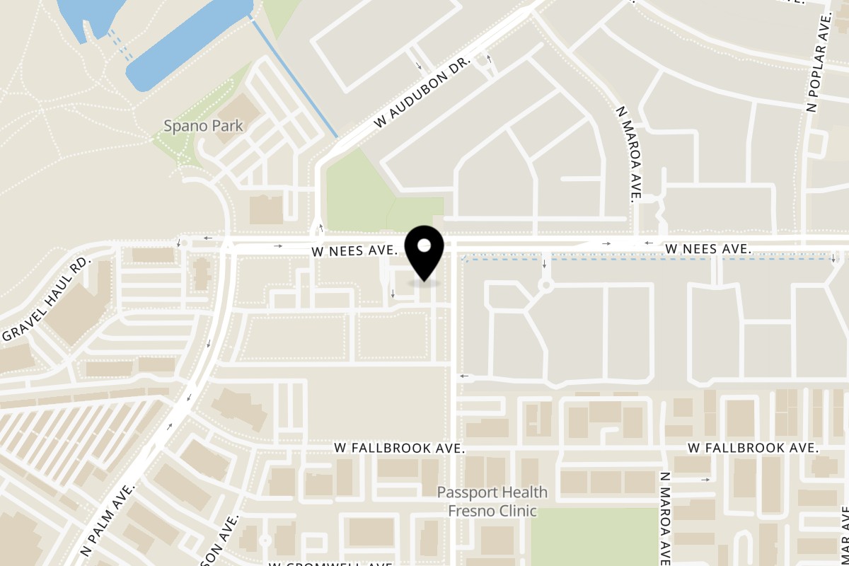 Map showing the location of VAI-VAI LAO THAI FOOD on 525 W Nees Ave in Fresno